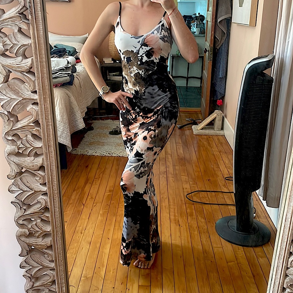 Gorgeous gLARE Low Back Stretchy Slick Cocktail Dress